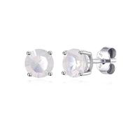 Philip Jones Sterling Silver October (Opal) Birthstone Earrings Created with Zircondia® Crystals