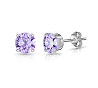 Philip Jones Sterling Silver Provence Lavender Earrings Created with Zircondia® Crystals