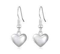 Philip Jones Sterling Silver Puffed Heart Drop Earrings