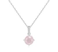 Philip Jones Sterling Silver Rose Quartz Gemstone Necklace