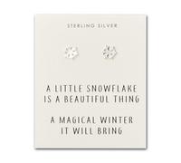 Philip Jones Sterling Silver Snowflake Quote Earrings