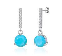 Philip Jones Sterling Silver Synthetic Turquoise Gemstone Drop Earrings