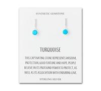 Philip Jones Sterling Silver Synthetic Turquoise Gemstone Drop Earrings with Quote Card