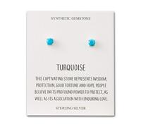 Philip Jones Sterling Silver Synthetic Turquoise Gemstone Earrings with Quote Card