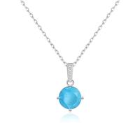 Philip Jones Sterling Silver Synthetic Turquoise Gemstone Necklace