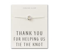 Philip Jones Sterling Silver Thank You for Helping us Tie The Knot Wedding Bracelet