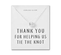 Philip Jones Sterling Silver Thank You for Helping us Tie The Knot Wedding Necklace