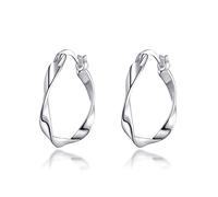 Philip Jones Sterling Silver Twist Hoop Earrings