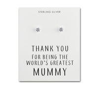 Philip Jones Sterling Silver World's Greatest Mummy Crystal Earrings