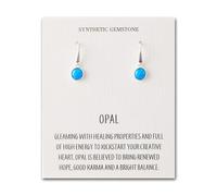Philip Jones Synthetic Blue Opal Drop Earrings with Quote Card