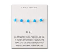 Philip Jones Synthetic Blue Opal Gemstone Bracelet with Quote Card
