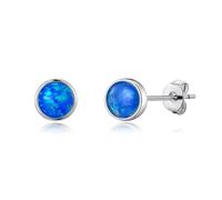Philip Jones Synthetic Blue Opal Stud Earrings