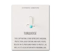 Philip Jones Synthetic Turquoise Adjustable Ring with Quote Card