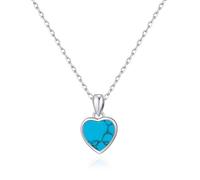 Philip Jones Synthetic Turquoise Gemstone Heart Necklace