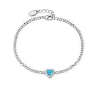Philip Jones Synthetic Turquoise Heart Gemstone Bracelet Created with Zircondia® Crystals