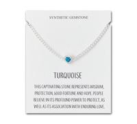 Philip Jones Synthetic Turquoise Heart Gemstone Bracelet with Quote Card Created with Zircondia® Crystals