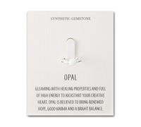 Philip Jones Synthetic White Opal Adjustable Ring with Quote Card