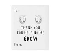 Philip Jones Thank You For Helping Me Grow Daisy Hoop Earrings