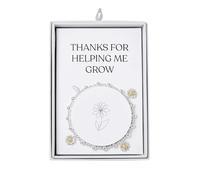 Philip Jones Thanks for Helping Me Grow Daisy Charm Beaded Stretch Bracelet with Gift Box