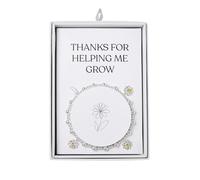 Philip Jones Thanks for Helping Me Grow Daisy Crystal Beaded Stretch Bracelet with Gift Box