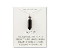 Philip Jones Tiger's Eye Gemstone Necklace with Quote Card
