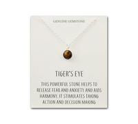 Philip Jones Tiger's Eye Necklace with Quote Card