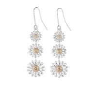 Philip Jones Triple Daisy Drop Earrings