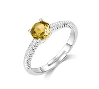 Philip Jones Yellow Adjustable Crystal Ring Created with Zircondia® Crystals