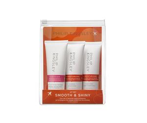 Philip Kingsley - Smooth & Shiny Haircare Travel Set - 3 x 75ml | Contains Re Moisturizing Shampoo and Conditioner and Elasticizer - Travel Size Holiday Essentials