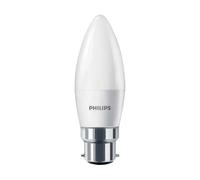 Philip LED Candle Bulb, B22, 4W, 25W Equivalent, Warm White 2700K, 250 Lumens, Opal, Pack of 2
