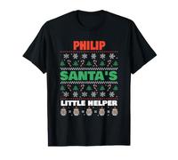 Philip Santa's Little Helper Funny Philip Name Christmas Value Graphic T-Shirt