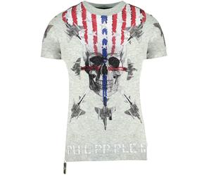 Philipp Plein Airplane Design Grey T-Shirt - M - M