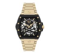 Philipp Plein Collection Luxury Men's Watch with Gold Strap and Black Dial, Black, OS, Philipp Plein | Le $keleton, Noir, OS, Philipp Plein | Le $keleton, Black, OS, Philipp Plein | The $keleton