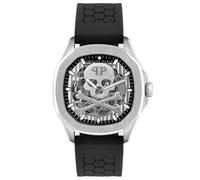 Philipp Plein Plein Skeleton Spectre Silver Watch - Stainless Steel / Mineral Crystal / Silicon