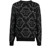 Philipp Plein Chrome patterned-intarsia sweatshirt - Black XXXXL