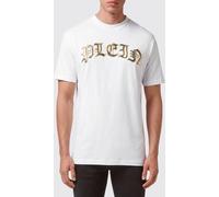 PHILIPP PLEIN Cotton Crewneck T-shirt with Front and Back Logo Print - Size: XXL - male