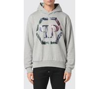 PHILIPP PLEIN Cotton Hoodie with Hexagon Logo and Monogram - Size: XL - male