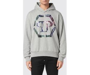 PHILIPP PLEIN Cotton Hoodie with Hexagon Logo and Monogram - Size: XL - male