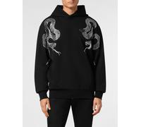 PHILIPP PLEIN Cotton Hoodie with Snake Embroidery and Rhinestones - Size: 3XL - male