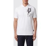 PHILIPP PLEIN Cotton Polo Shirt with Monogram Logo and Three-Button Placket - Size: XXL - male