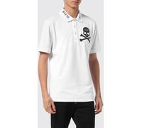 PHILIPP PLEIN Cotton Polo Shirt with Skull Print and Hexagon Logo - Size: L - male
