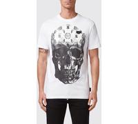 PHILIPP PLEIN Cotton T-shirt with Contrasting Back Skull and Logo Print - Size: 3XL - male