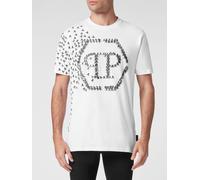 PHILIPP PLEIN Cotton T-shirt with Contrasting Hexagon Logo Print on the Chest - Size: 4XL - male