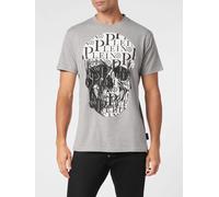PHILIPP PLEIN Cotton T-Shirt with Skull Print and Hexagon Logo - Size: S - male