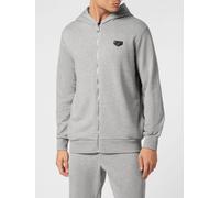 PHILIPP PLEIN Cotton Zip-Up Hoodie with Slit Pockets - Size: 3XL - male