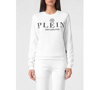 PHILIPP PLEIN Crewneck Cotton Sweatshirt with Contrast Logo Print - Size: L - female