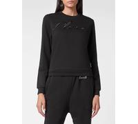 PHILIPP PLEIN Crewneck Jersey Jumper with Tone-on-Tone Embroidered Logo - Size: XL - female
