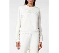 PHILIPP PLEIN Crewneck Jersey Jumper with Tone-on-Tone Embroidered Logo - Size: XS - female