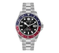 Philipp Plein GMT-I Challenger Men's Analogue Quartz Watch, Silver/Blue/Red/Black, Modern