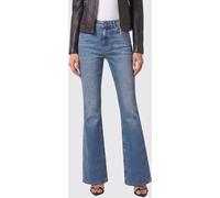 PHILIPP PLEIN High-Waisted Flared Jeans in Stretch Denim with Metal Logo - Size: 30 - female